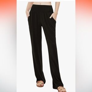 🌺 Women’s Urban Coco Black Comfy Wide Leg Yoga/Lounge Pants W/Pockets Sz M NWT
